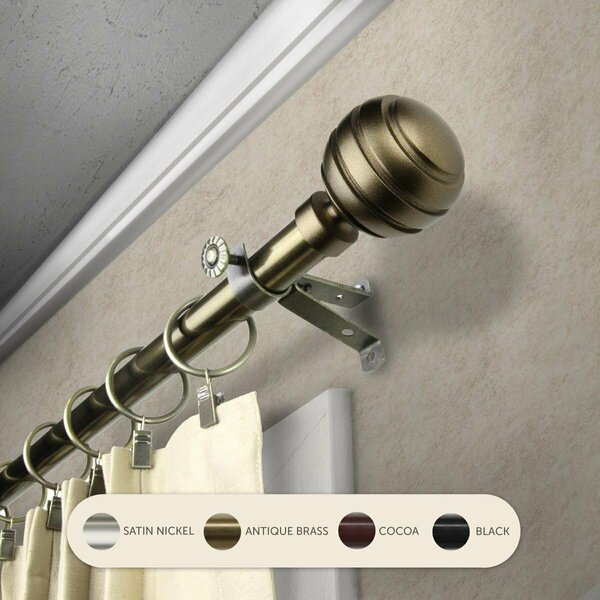 Kd Encimera 0.8125 in. Louise Curtain Rod with 48 to 84 in. Extension, Antique Brass KD3724049